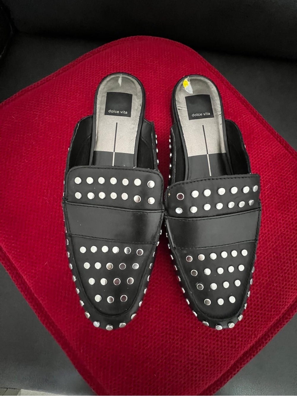 Dolce Vita Men's Black Studded Slip-On Loafers